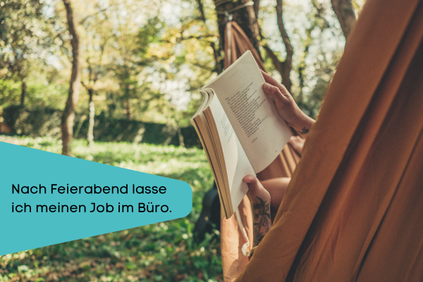 Nach Feierabend lasse ich meinen Job im Büro Nach Feierabend lasse ich meinen Job im Büro